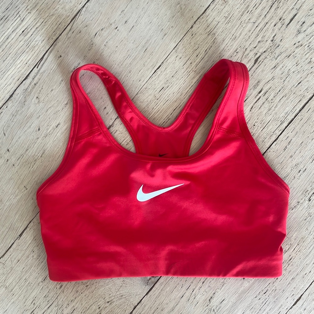Nike Red Dri Fit Racerback Unpadded Sports Bra